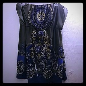 Plus size strapless dress